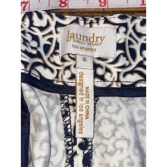 Womens Laundry by Shelli Segal Paisley Geometric Print Cropped Capri Pants 8 - Picture 6 of 8